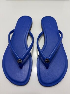 NWT Tory Burch Eccentric Blue Chelsea Leather Flip Flops